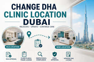 change DHA clinic location Dubai